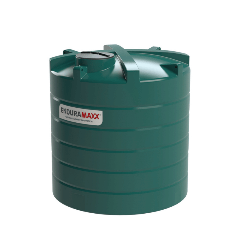 Green water storage tank with Enduramaxx logo on a white background