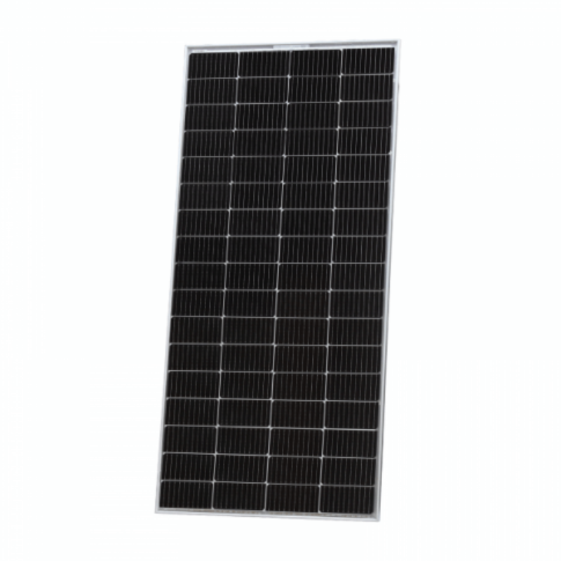 Solar panel on a white background. 250W bi-facial monocrystalline