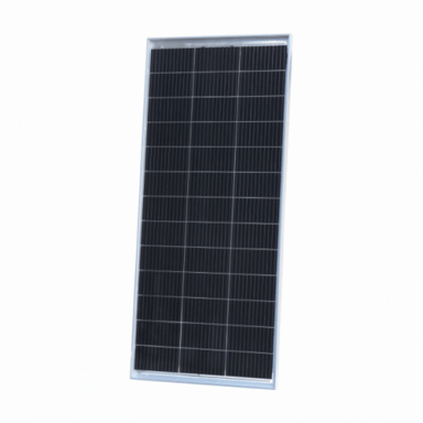Solar panel with a black grid pattern on a white background