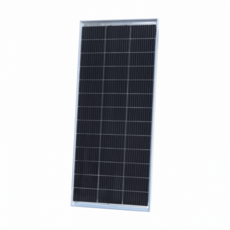 Solar panel with a black grid pattern on a white background