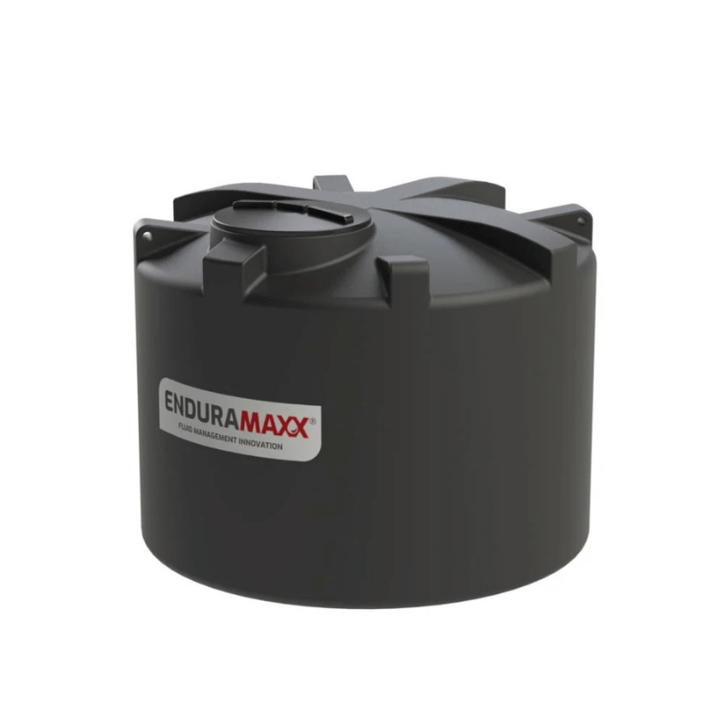 Black plastic water tank with Enduramaxx logo on a white background