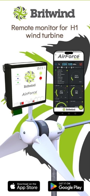 BRITWIND H1 1kW Horizontal Axis Land-Based Wind Turbine