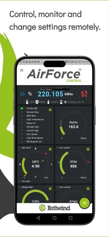 BRITWIND H1 1kW Horizontal Axis Land-Based Wind Turbine