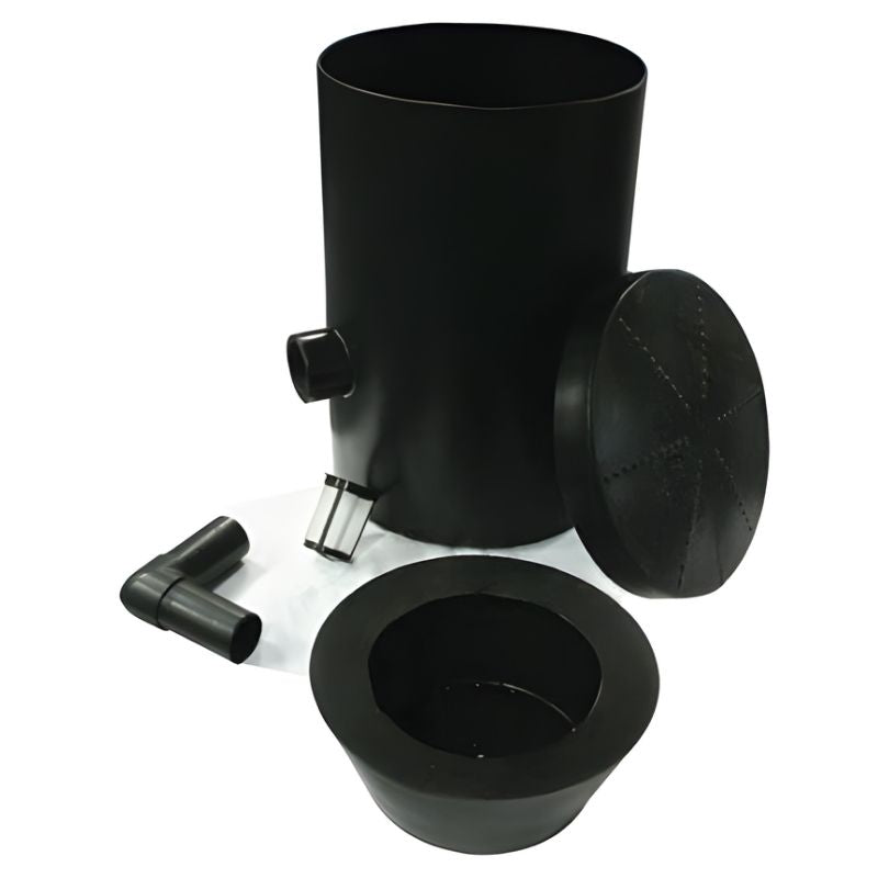 Ecosure 10000L EasyHydro Underground Rainwater Harvesting System - black container and features on white background