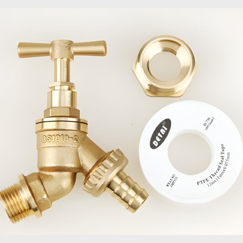 Ecosure 1200L EasyConnect Above-Ground Rainwater Harvesting System - front view faucet  on white background