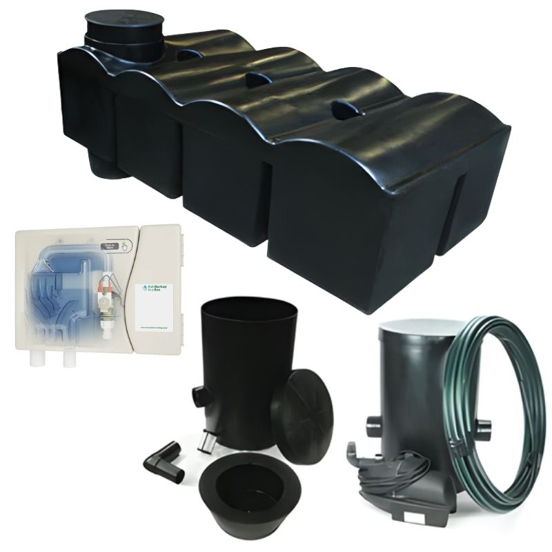 Ecosure 1500L EasyHydro Underground Rainwater Harvesting System - with rainwater in a box