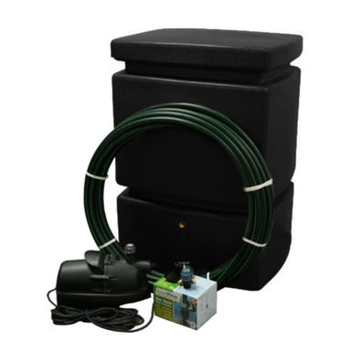 Ecosure 525L EasyConnect Above-Ground Rainwater Harvesting System - front view black variant on white background