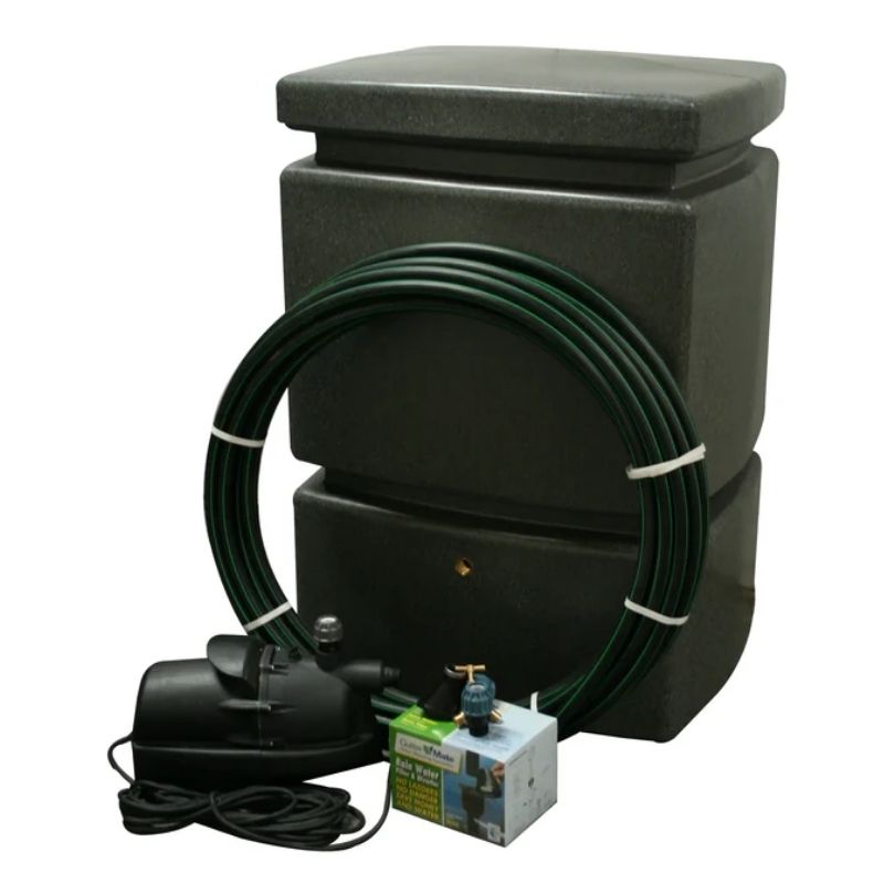 Ecosure 525L EasyConnect Above-Ground Rainwater Harvesting System - front view millstone variant on white background