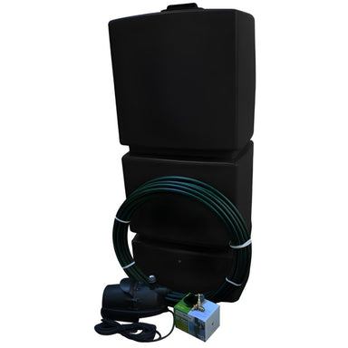 Ecosure 825L EasyConnect Above-Ground Rainwater Harvesting System - front view black variant on white background