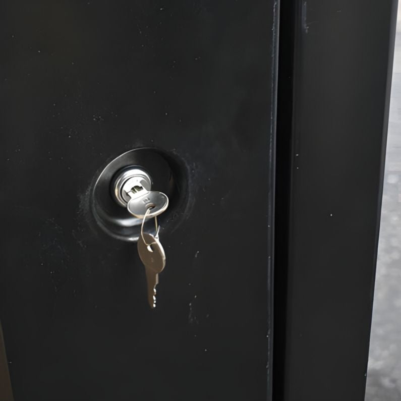 Ecosure Water Pump System Enclosure with HydroForce Pump & Pipe - close up view two keys