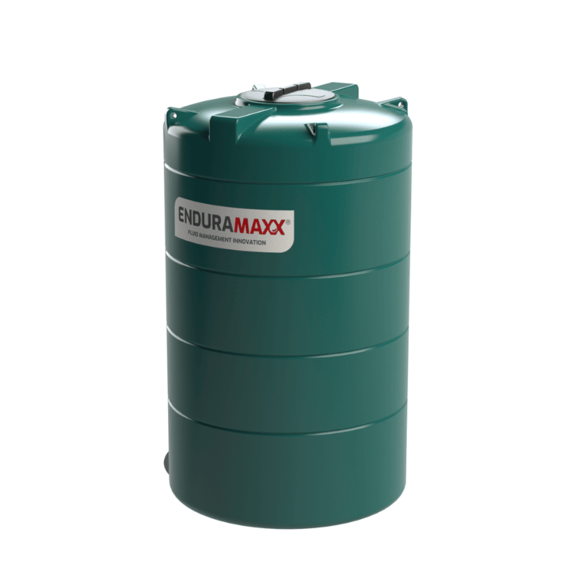 Green storage tank with Enduramaxx logo on a white background